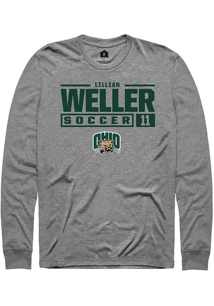 Lillian Weller Ohio Bobcats Graphite Rally NIL Stacked Box Long Sleeve T Shirt