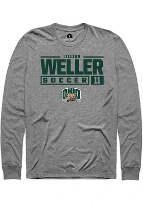 Lillian Weller  Ohio Bobcats Graphite Rally NIL Stacked Box Long Sleeve T Shirt