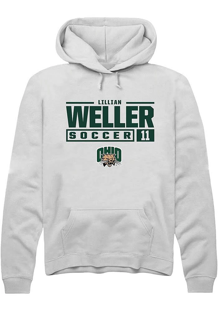 Lillian Weller Rally Ohio Bobcats Mens NIL Stacked Box Long Sleeve Hoodie