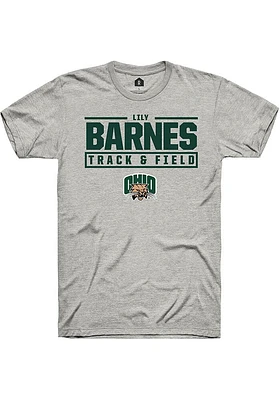 Lily Barnes  Ohio Bobcats Ash Rally NIL Stacked Box Short Sleeve T Shirt