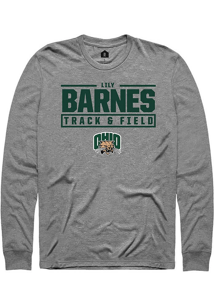 Lily Barnes Ohio Bobcats Graphite Rally NIL Stacked Box Long Sleeve T Shirt