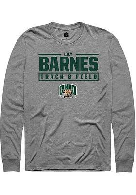 Lily Barnes  Ohio Bobcats Graphite Rally NIL Stacked Box Long Sleeve T Shirt