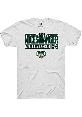 Logan Niceswanger Ohio Bobcats Rally NIL Stacked Box Short Sleeve T Shirt