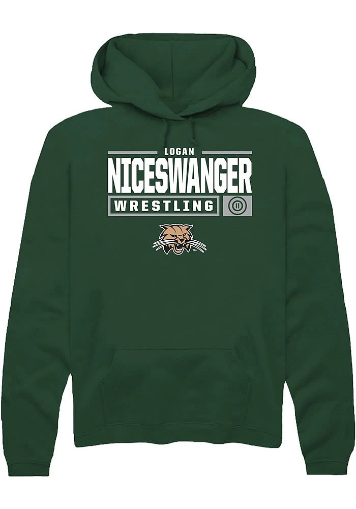 Logan Niceswanger Rally Ohio Bobcats Mens NIL Stacked Box Long Sleeve Hoodie