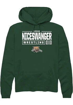 Logan Niceswanger Rally Ohio Bobcats Mens NIL Stacked Box Long Sleeve Hoodie