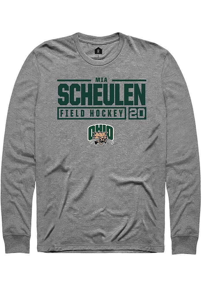 Mia Scheulen  Ohio Bobcats Graphite Rally NIL Stacked Box Long Sleeve T Shirt