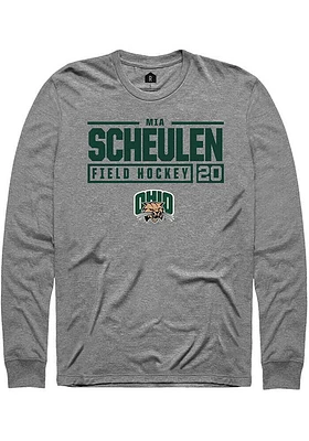 Mia Scheulen  Ohio Bobcats Graphite Rally NIL Stacked Box Long Sleeve T Shirt