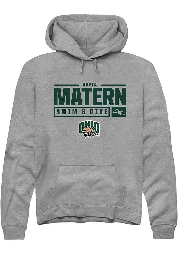 Sofia Matern Rally Ohio Bobcats Mens Graphite NIL Stacked Box Long Sleeve Hoodie