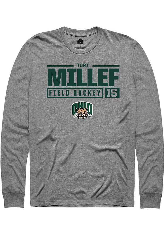 Tori Millef Ohio Bobcats Graphite Rally NIL Stacked Box Long Sleeve T Shirt