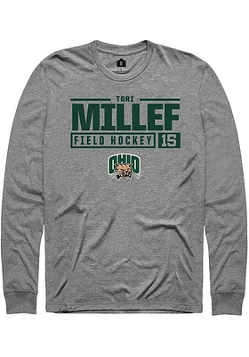 Tori Millef  Ohio Bobcats Graphite Rally NIL Stacked Box Long Sleeve T Shirt