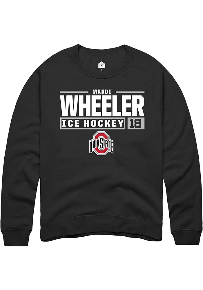 Maddi Wheeler Rally Ohio State Buckeyes Mens NIL Stacked Box Long Sleeve Crew Sweatshirt