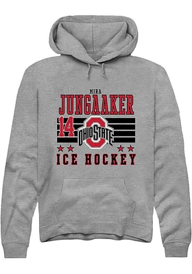Mira Jungaaker Rally Ohio State Buckeyes Mens NIL Striped Long Sleeve Hoodie