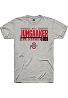 Mira Jungaaker  Ohio State Buckeyes Ash Rally NIL Stacked Box Short Sleeve T Shirt
