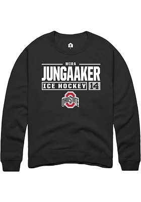 Mira Jungaaker Rally Ohio State Buckeyes Mens NIL Stacked Box Long Sleeve Crew Sweatshirt