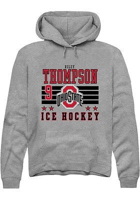 Riley Thompson Rally Ohio State Buckeyes Mens NIL Striped Long Sleeve Hoodie