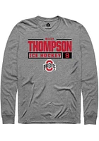 Riley Thompson  Ohio State Buckeyes Graphite Rally NIL Stacked Box Long Sleeve T Shirt