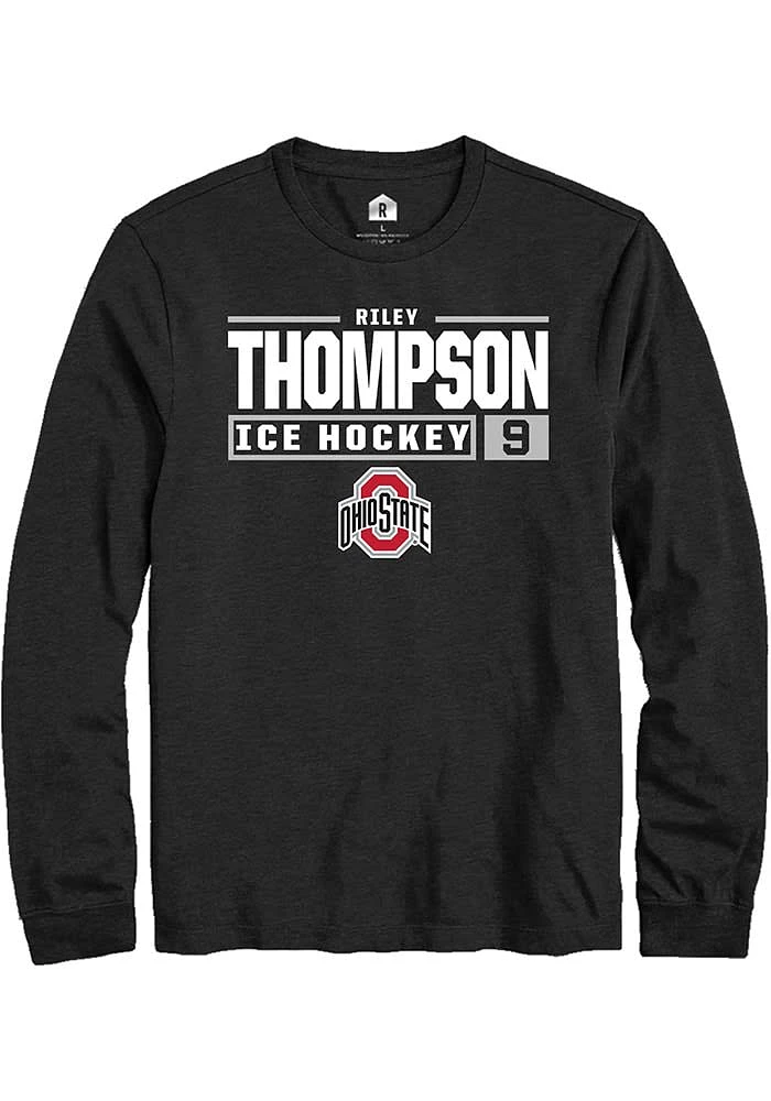 Riley Thompson Ohio State Buckeyes Rally NIL Stacked Box Long Sleeve T Shirt