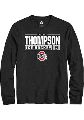 Riley Thompson Ohio State Buckeyes Rally NIL Stacked Box Long Sleeve T Shirt