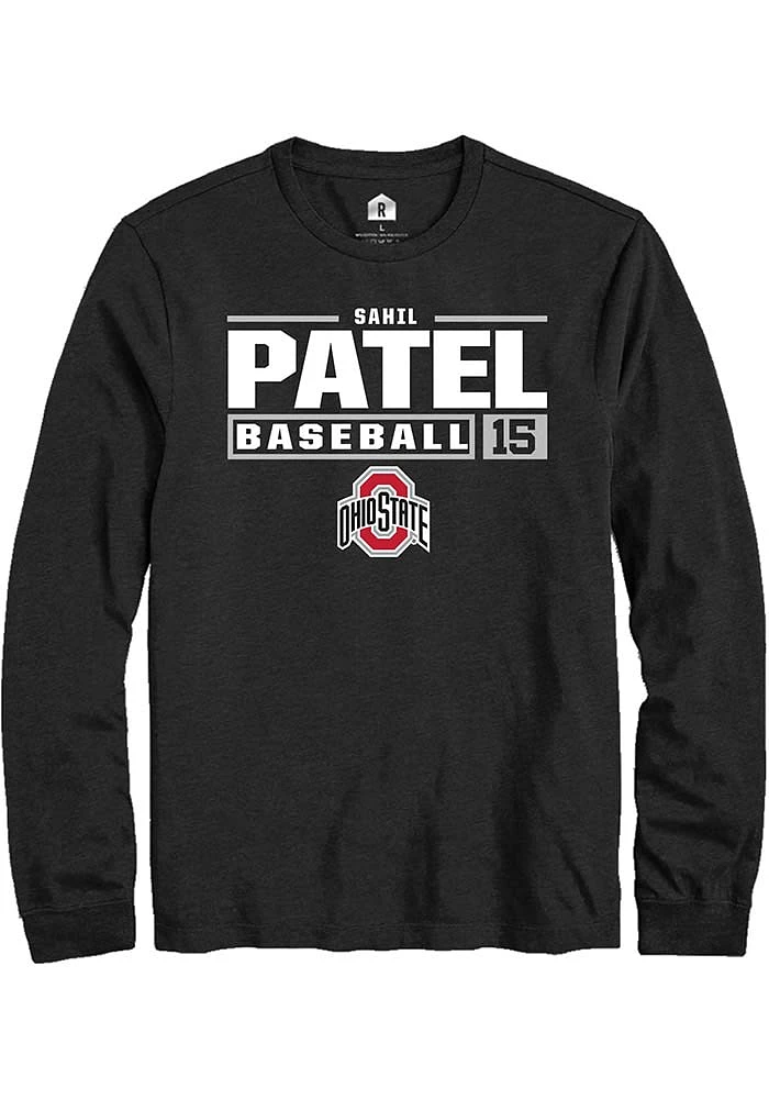 Sahil Patel Ohio State Buckeyes Rally NIL Stacked Box Long Sleeve T Shirt