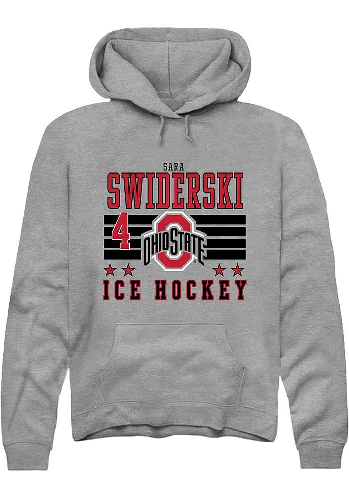 Sara Swiderski Rally Ohio State Buckeyes Mens NIL Striped Long Sleeve Hoodie