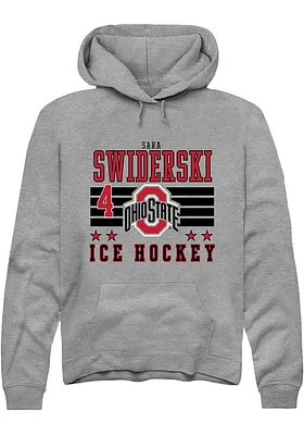 Sara Swiderski Rally Ohio State Buckeyes Mens NIL Striped Long Sleeve Hoodie