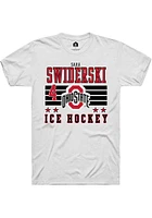Sara Swiderski  Ohio State Buckeyes White Rally NIL Striped Short Sleeve T Shirt