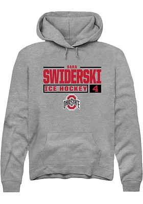Sara Swiderski  Rally Ohio State Buckeyes Mens Graphite NIL Stacked Box Long Sleeve Hoodie