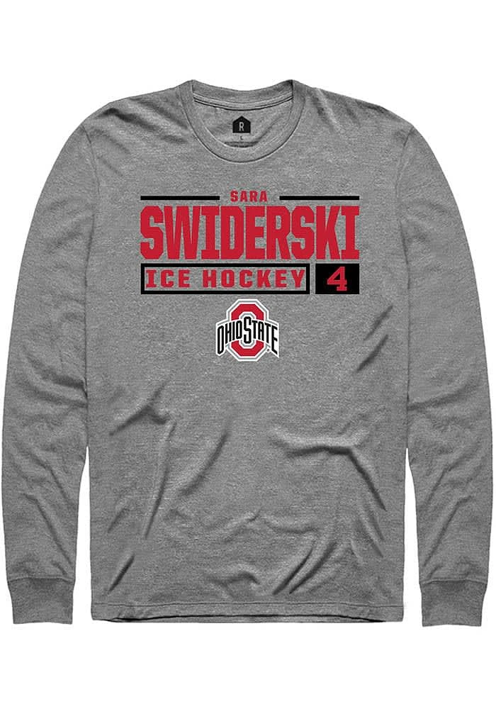 Sara Swiderski  Ohio State Buckeyes Graphite Rally NIL Stacked Box Long Sleeve T Shirt