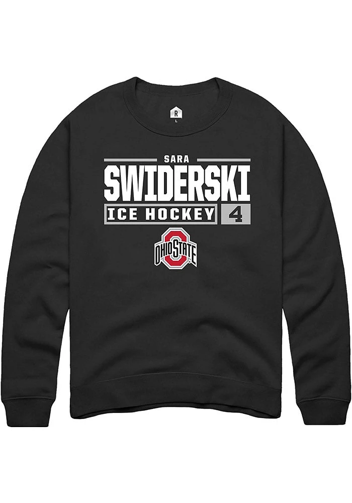Sara Swiderski Rally Ohio State Buckeyes Mens NIL Stacked Box Long Sleeve Crew Sweatshirt