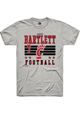 Jared Bartlett  Cincinnati Bearcats Ash Rally NIL Striped Short Sleeve T Shirt