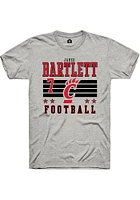 Jared Bartlett  Cincinnati Bearcats Ash Rally NIL Striped Short Sleeve T Shirt