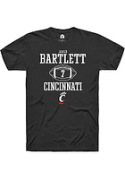 Jared Bartlett  Cincinnati Bearcats Black Rally NIL Sport Icon Short Sleeve T Shirt