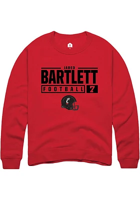 Jared Bartlett Rally Cincinnati Bearcats Mens NIL Stacked Box Long Sleeve Crew Sweatshirt