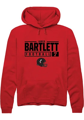 Jared Bartlett Rally Cincinnati Bearcats Mens NIL Stacked Box Long Sleeve Hoodie