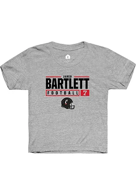 Jared Bartlett  Rally Cincinnati Bearcats Youth Grey NIL Stacked Box Short Sleeve T-Shirt