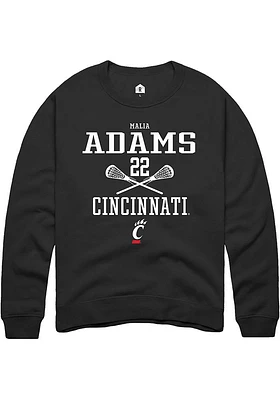 Malia Adams  Rally Cincinnati Bearcats Mens Black NIL Sport Icon Long Sleeve Crew Sweatshirt