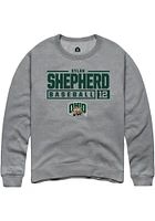 Dylan Shepherd  Rally Ohio Bobcats Mens Graphite NIL Stacked Box Long Sleeve Crew Sweatshirt