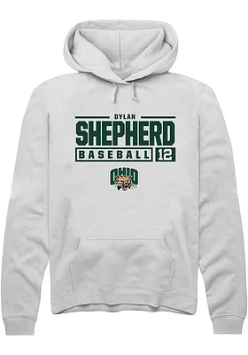 Dylan Shepherd Rally Ohio Bobcats Mens NIL Stacked Box Long Sleeve Hoodie