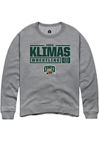 Owen Klimas  Rally Ohio Bobcats Mens Graphite NIL Stacked Box Long Sleeve Crew Sweatshirt