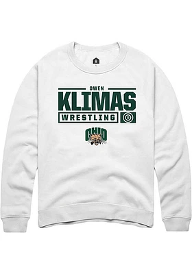 Owen Klimas Rally Ohio Bobcats Mens NIL Stacked Box Long Sleeve Crew Sweatshirt