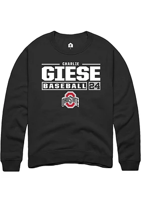 Charlie Giese Rally Ohio State Buckeyes Mens NIL Stacked Box Long Sleeve Crew Sweatshirt