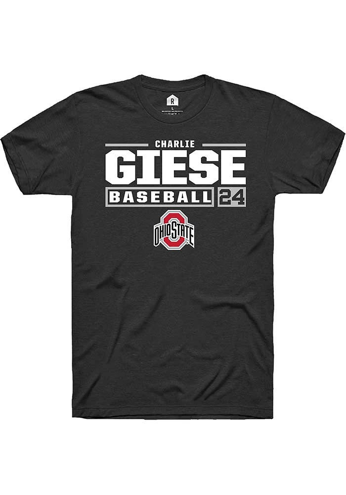 Charlie Giese Ohio State Buckeyes Rally NIL Stacked Box Short Sleeve T Shirt