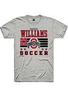 Donovan Williams  Ohio State Buckeyes Ash Rally NIL Striped Short Sleeve T Shirt