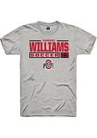 Donovan Williams  Ohio State Buckeyes Ash Rally NIL Stacked Box Short Sleeve T Shirt