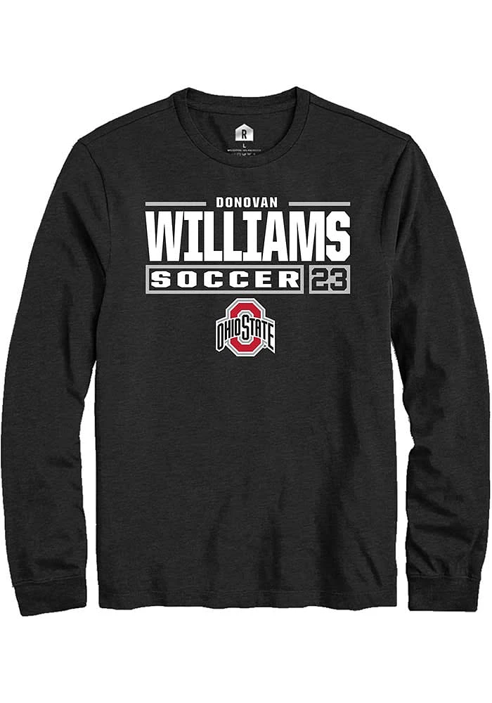 Donovan Williams Ohio State Buckeyes Rally NIL Stacked Box Long Sleeve T Shirt