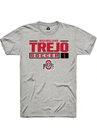 Maximiliano Trejo  Ohio State Buckeyes Ash Rally NIL Stacked Box Short Sleeve T Shirt