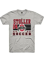 RJ Stoller  Ohio State Buckeyes Ash Rally NIL Striped Short Sleeve T Shirt