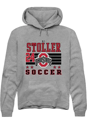 RJ Stoller Rally Ohio State Buckeyes Mens NIL Striped Long Sleeve Hoodie