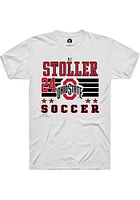 RJ Stoller  Ohio State Buckeyes White Rally NIL Striped Short Sleeve T Shirt