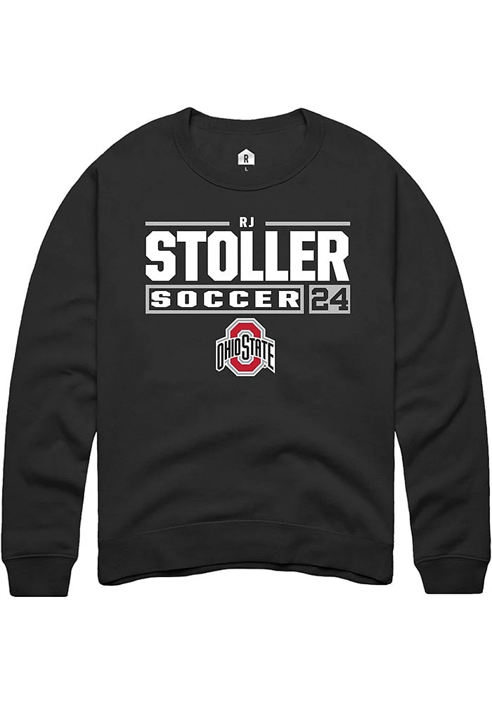 RJ Stoller Rally Ohio State Buckeyes Mens NIL Stacked Box Long Sleeve Crew Sweatshirt